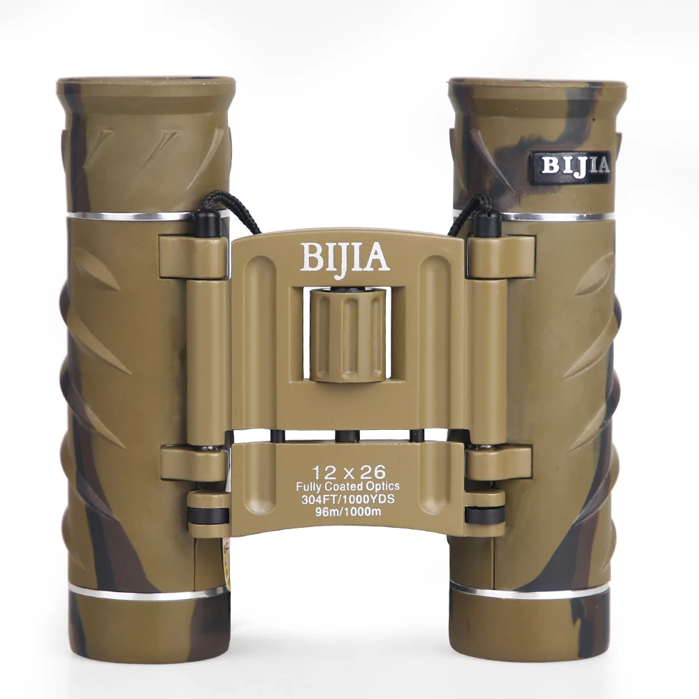 BIJIA 12X26 компактный мини бинокль с сумкой для переноски и шейным ремешком HD