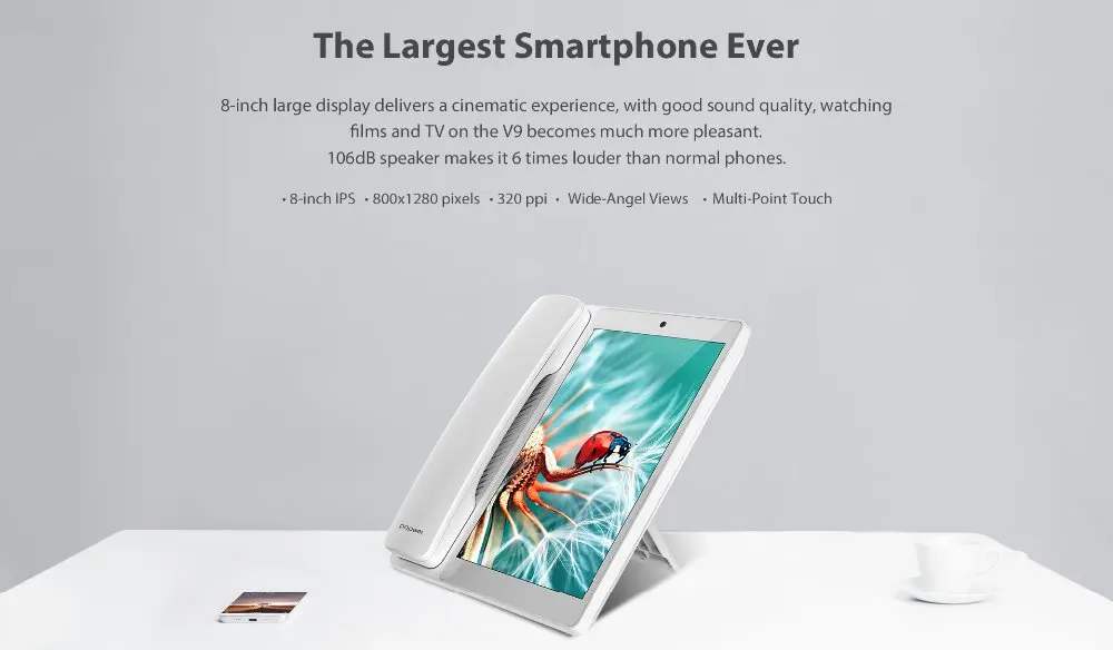 Poptel V9 видеофон 8 дюймов 2 г/16 г bluetooth трубка для дома и офиса IOT устройства планшет телефон note Таблица Поддержка Google play