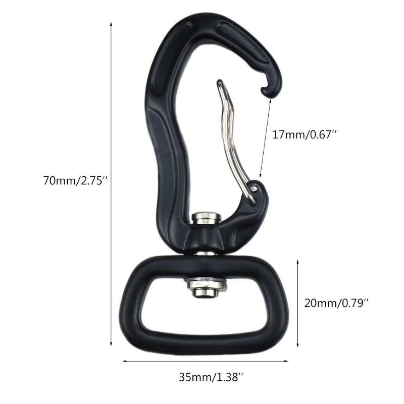 

360 Rotatable Carabiners Hook Hammock Swivel Clip Hook Hiking Camping Tent Hook 53CD
