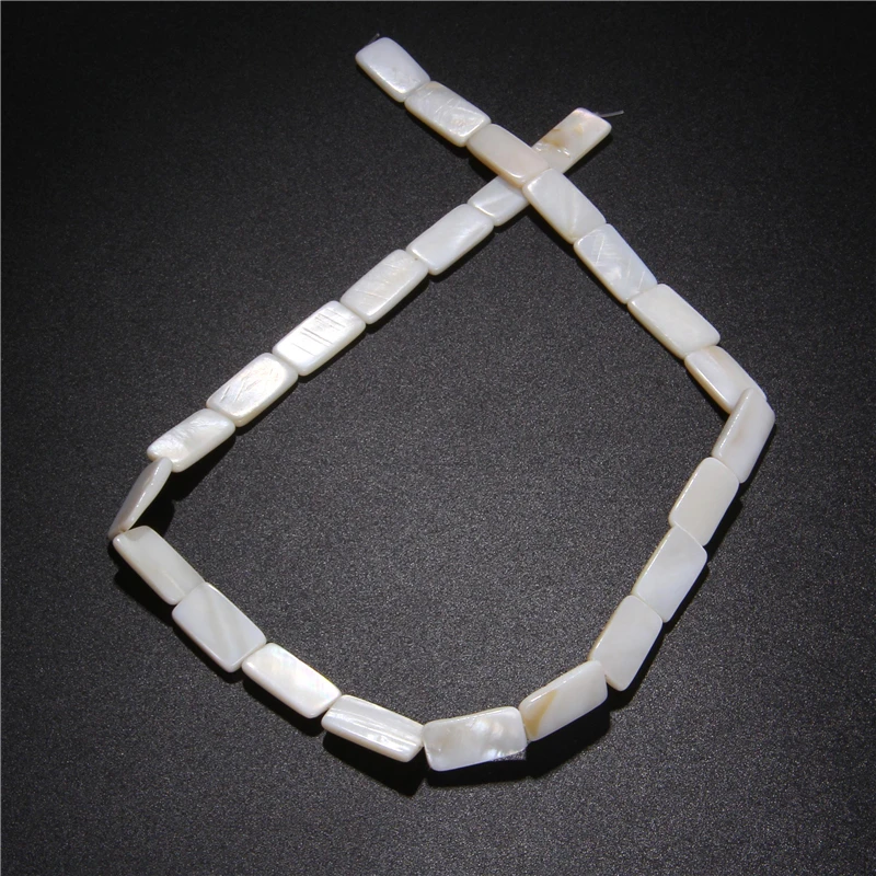White Rectangle Mother of Pearl Shell Beads Flat Freshwater for Women DIY Jewelry Making Bracelet Necklace Earrings | Украшения и