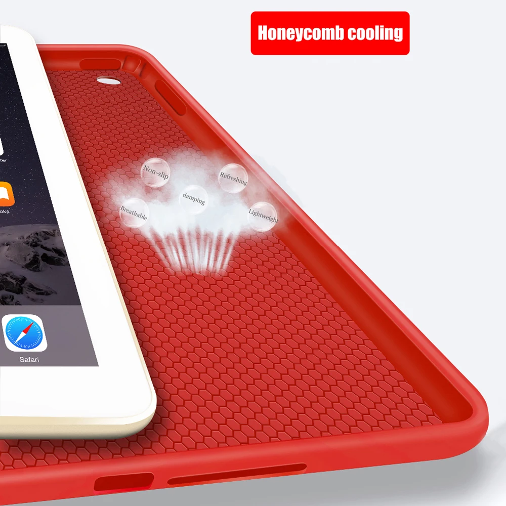 Чехол для планшета iPad Mini 3 2 1 силиконовая Мягкая задняя подставка тройного