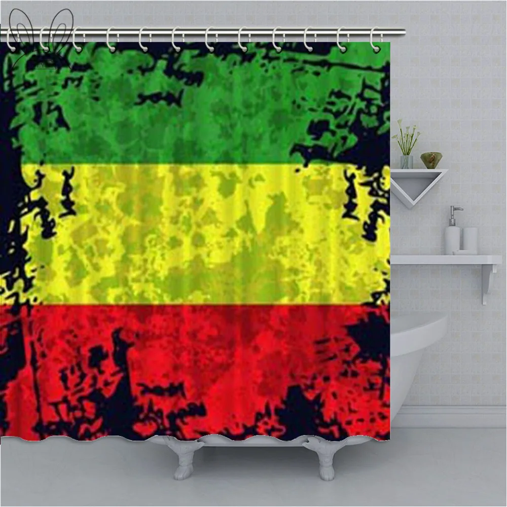 Rasta занавеска для душа с рисунком флага дымовой лист на трещинах текстура почвы