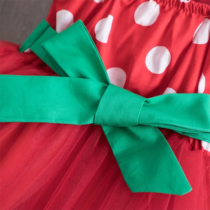 Летнее платье для девочки с героями мультфильмов Минни Микки Маус в горошек