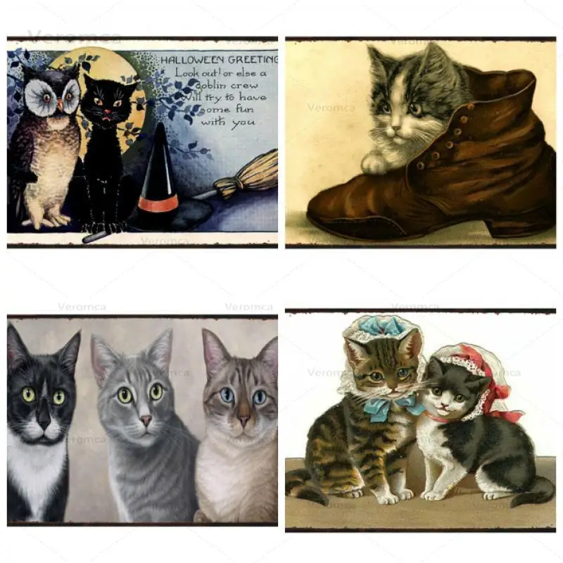 

Animals Metal Signs Retro Cat And Dog Cute Pet Tin Painting For Home Decoration Wall Art Poster Iron Sign 20x30cm