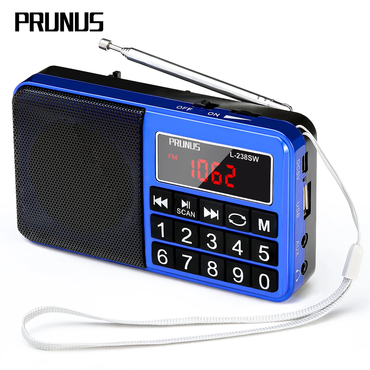 PRUNUS L-238 мини fm-радио Портативный радиоприемник с динамиком USB зарядка радио Поддержка FM/AM/AUX/TF карта аварийный фонарик