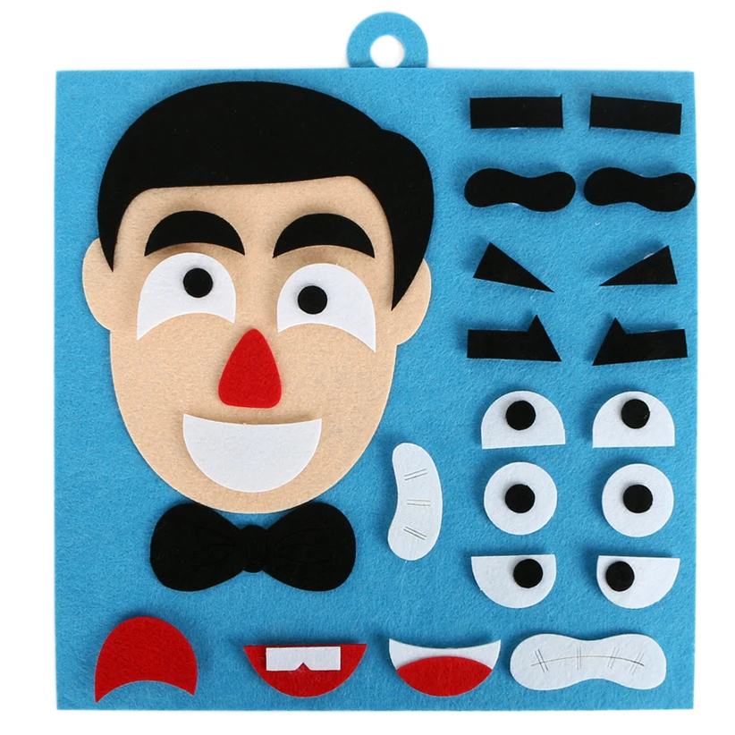 1 set of children's toys DIY mood change jigsaw puzzle recognition facial expressions learning toy children jigsaw teaching mate - Цвет: Dad style