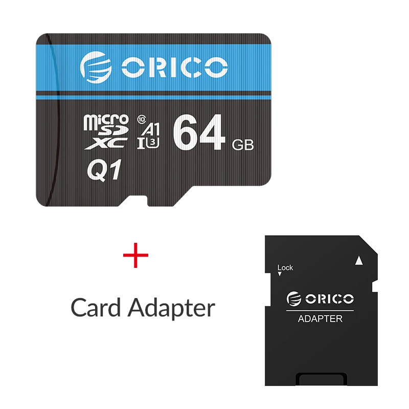 ORICO Micro sd карта, карта памяти Micro sd 256 ГБ 128 Гб 64 Гб оперативной памяти, 32 Гб встроенной памяти, 80 МБ/с. TF карта Автомобильный микро sd карты Class10 флеш-карты памяти tf-карты до 32 Гб - Емкость: MSQ1-64GB