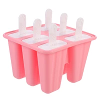silicone ice cream mold diy homemade popsicle moulds freezer 6 cell ice lolly maker fruit juice ice pop with popsicle stick
