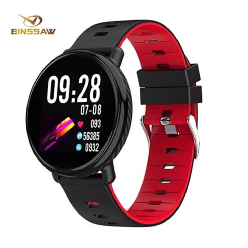 BINSSAW мужские Смарт часы IP68 Водонепроницаемый IPS цветной пульс и Сфигмоманометр