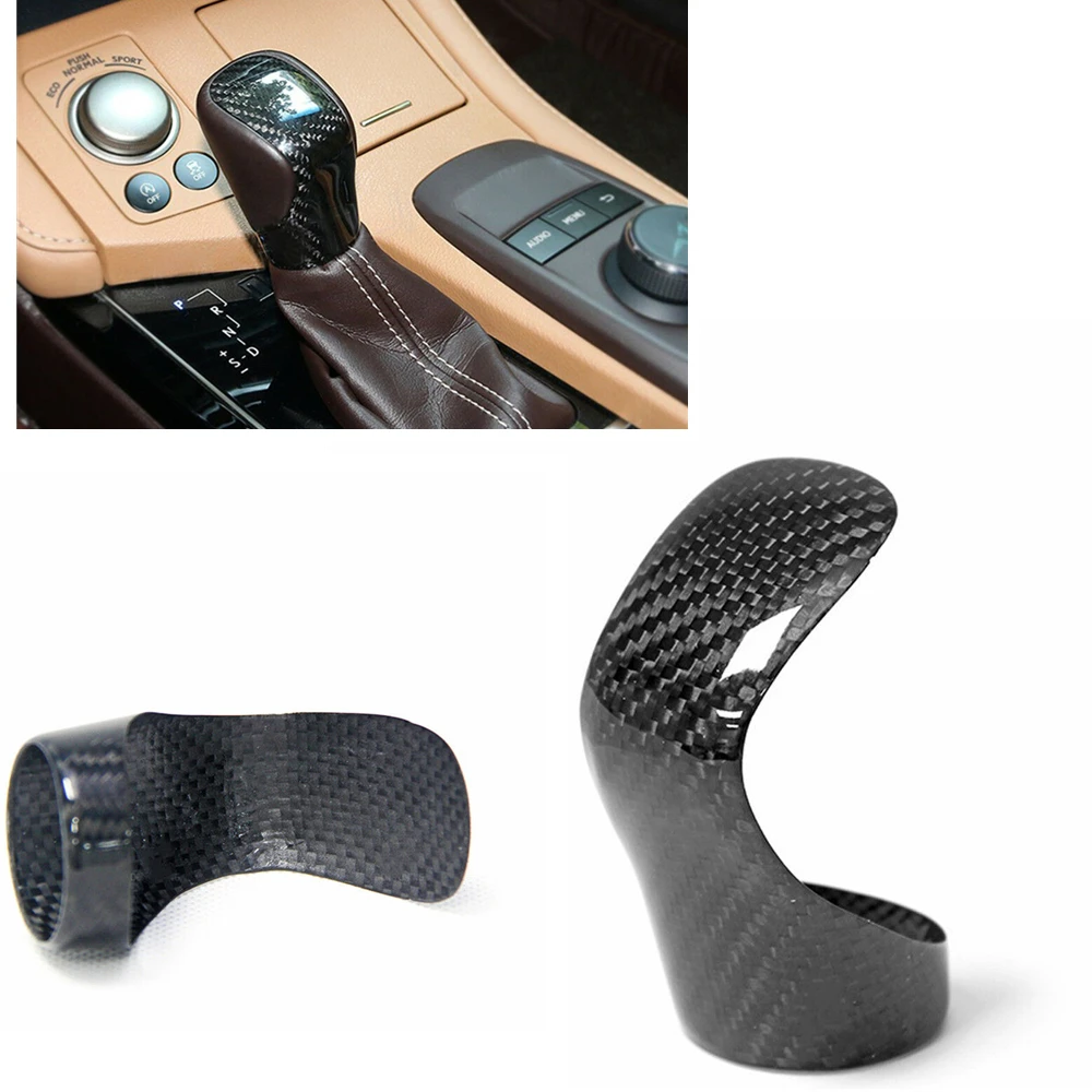 

For Lexus NX NX200t 300h ES ES200 RC 2015 Gear Shift Head Knob Cover Real Carbon Fiber Black/Red Case Cap Car Shell Accessories