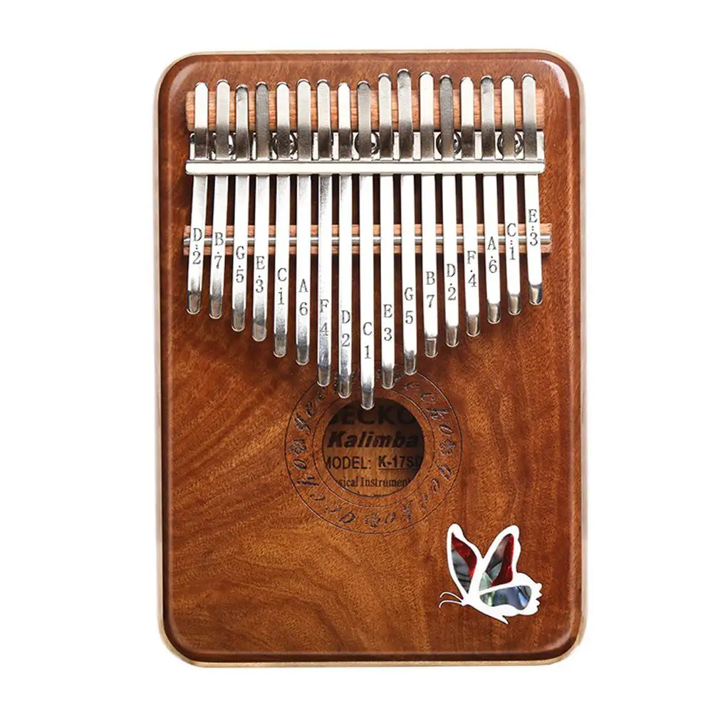 17 Keys Kalimba Mbira African Mahogany Finger Thumb Piano Wooden Keyboard Percussion Musical Instrument Gift