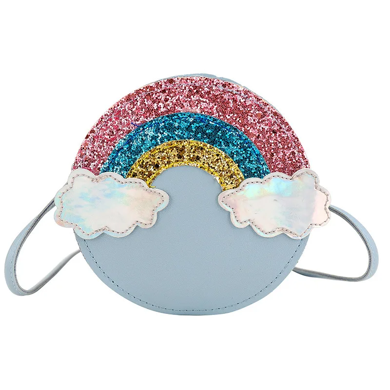

Lovely Baby Girls' Rainbow Coin Purse Fashion Children Round Crossbody Bags Cute Princess Small Handbag Accessories Shoulder Bag