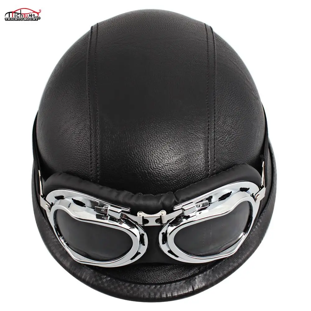 Мотоциклетный шлем из искусственной кожи в стиле немецкого велосипеда полушлем