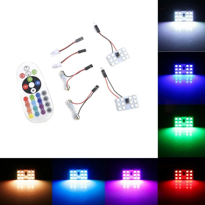 2 шт. RGB светодиодный светильник на крышу автомобиля e T10 5050 12SMD лампа для чтения с