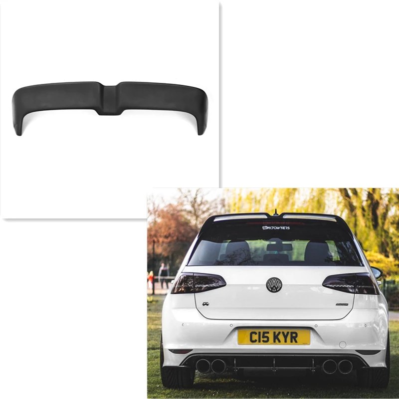 

Car Carbon Fiber Rear Trunk Spoiler Black Carbon Rear Trunk Roof Spoiler for Volkswagen VW MK7 Window Wings