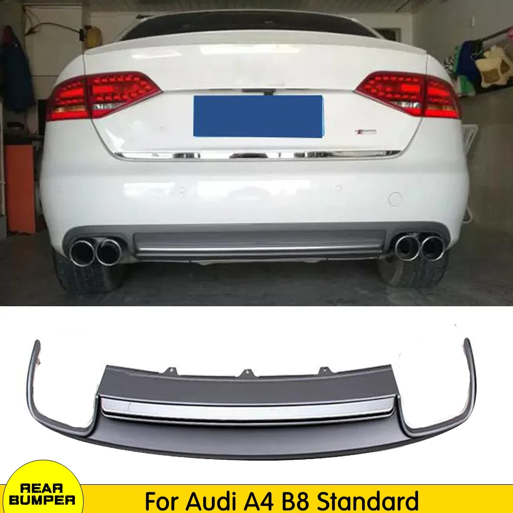 S4 Styling PU Car Rear Diffuser Lip Spoiler for Audi A4 B8 Standard Sedan 4 Door 2009-2012