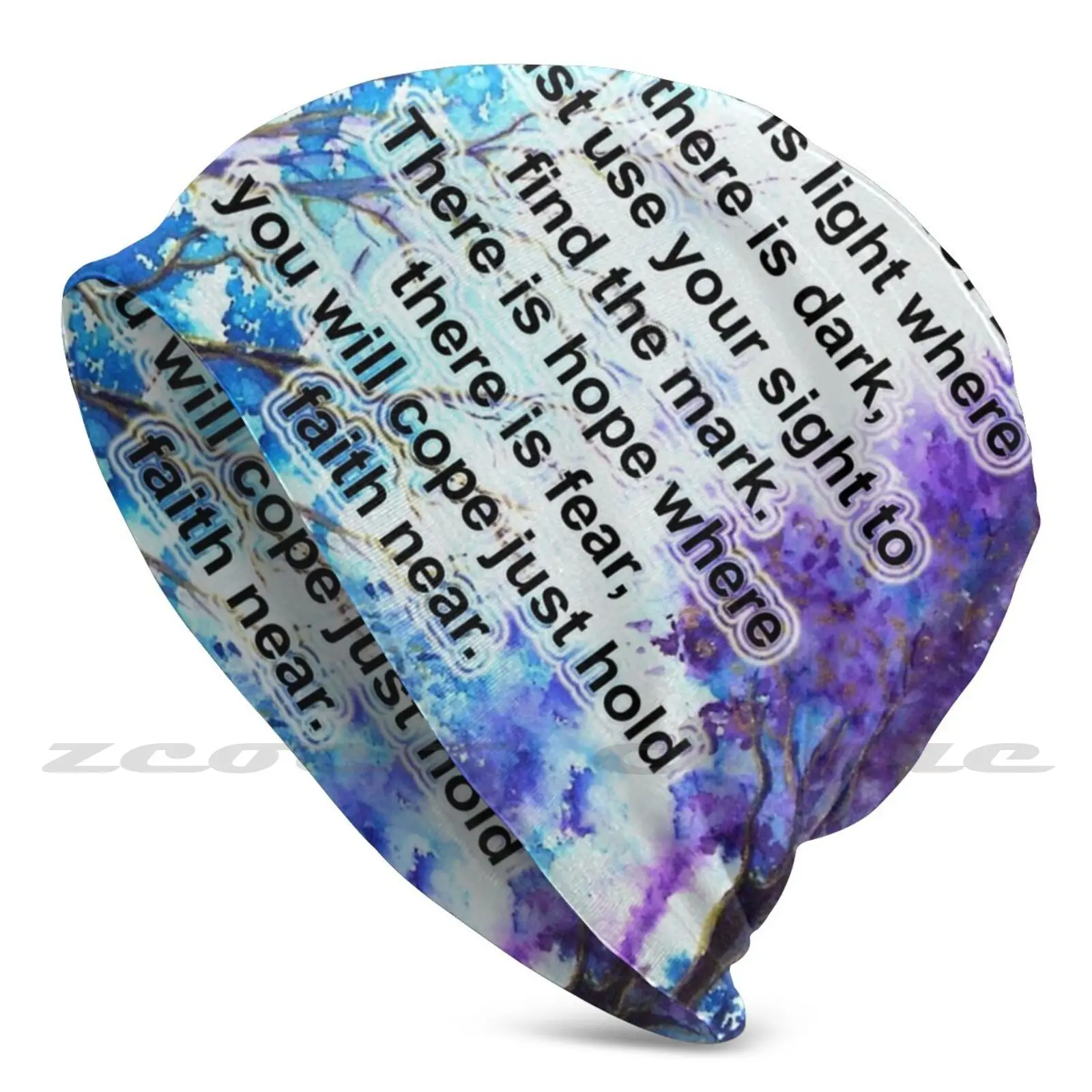 

Hope Diy Pullover Cap Knit Hat Plus Size Keep Warm Elastic Soft Watercolour Inspirational Words Trees Tree Poetry Hope Life