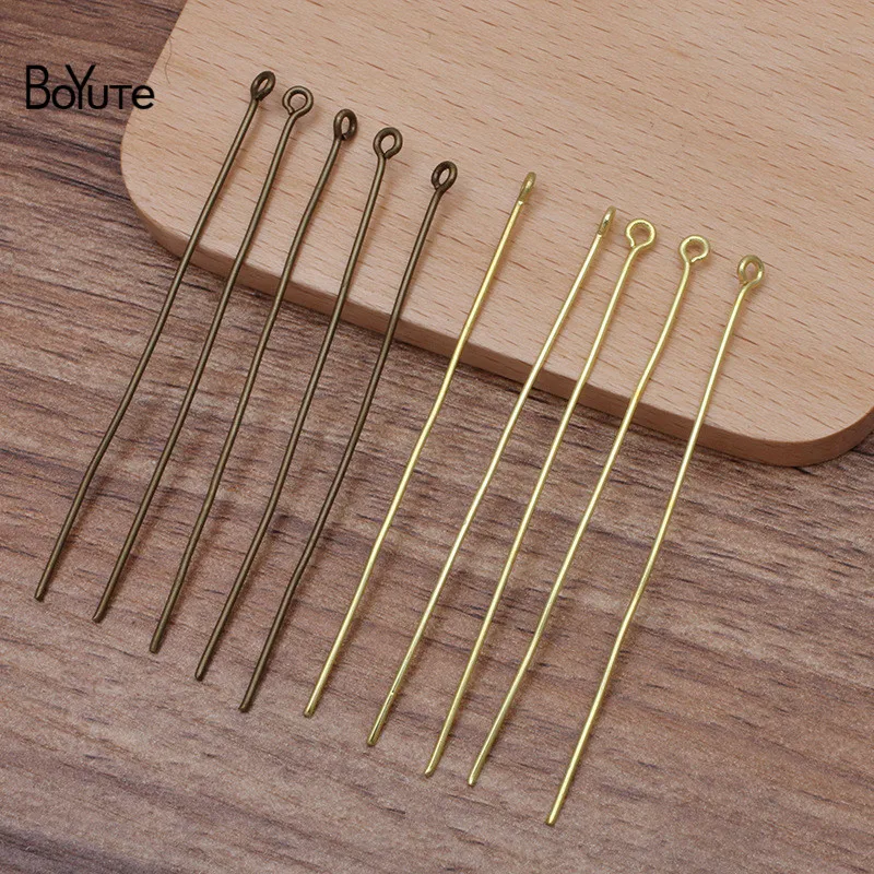 

BoYuTe (200 Pieces/Lot) 70*1MM Metal Brass 9-Shaped Soft Pin Materials Handmade DIY Basic Accessories Parts