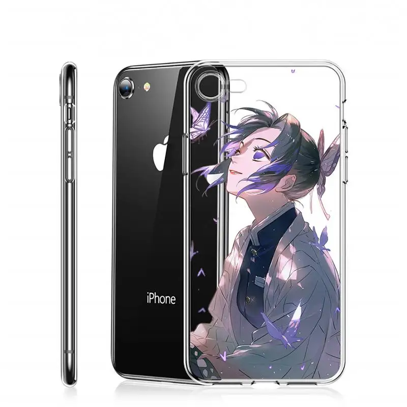 

Japan anime Kimetsu no Yaiba Phone Case Transparent for iPhone 6 7 8 11 12 s mini pro X XS XR MAX Plus