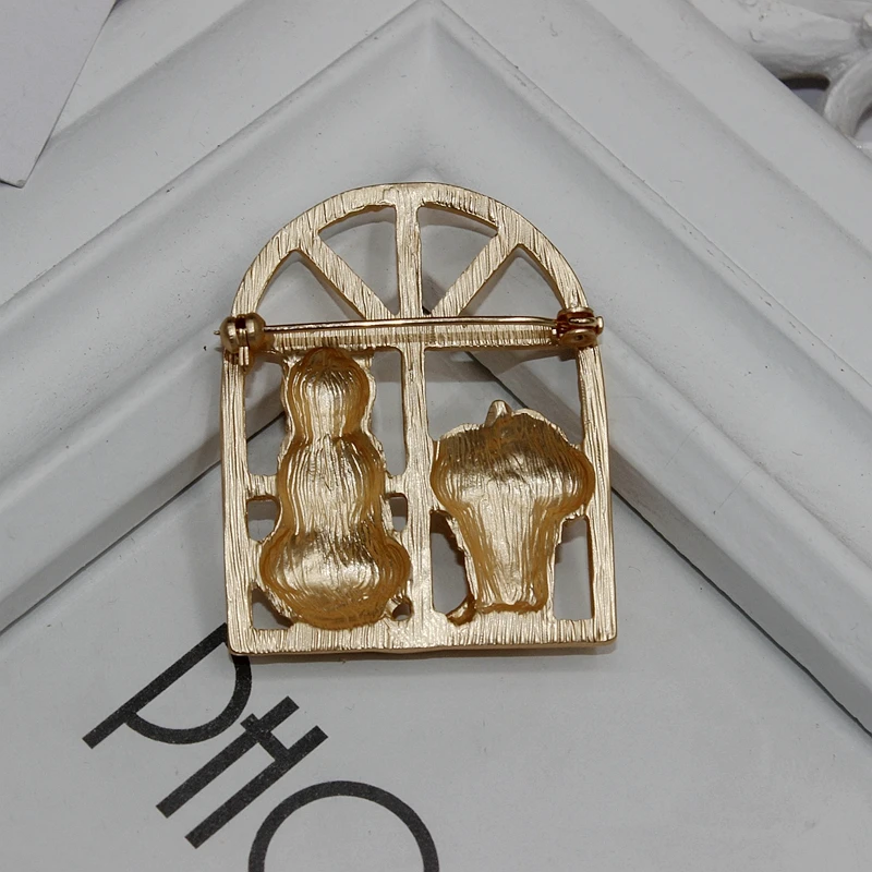 Брошь женская винтажная в горшке броши виде растений булавка форме кота или