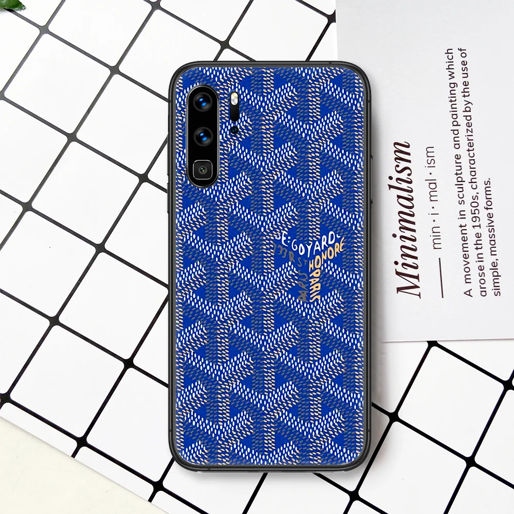 

Goyard Design Brand Phone Case Cover For Huawei P Mate Smart 10 20 30 40 Lite Z 2019 Pro Black black Etui Pretty Hoesjes Tpu