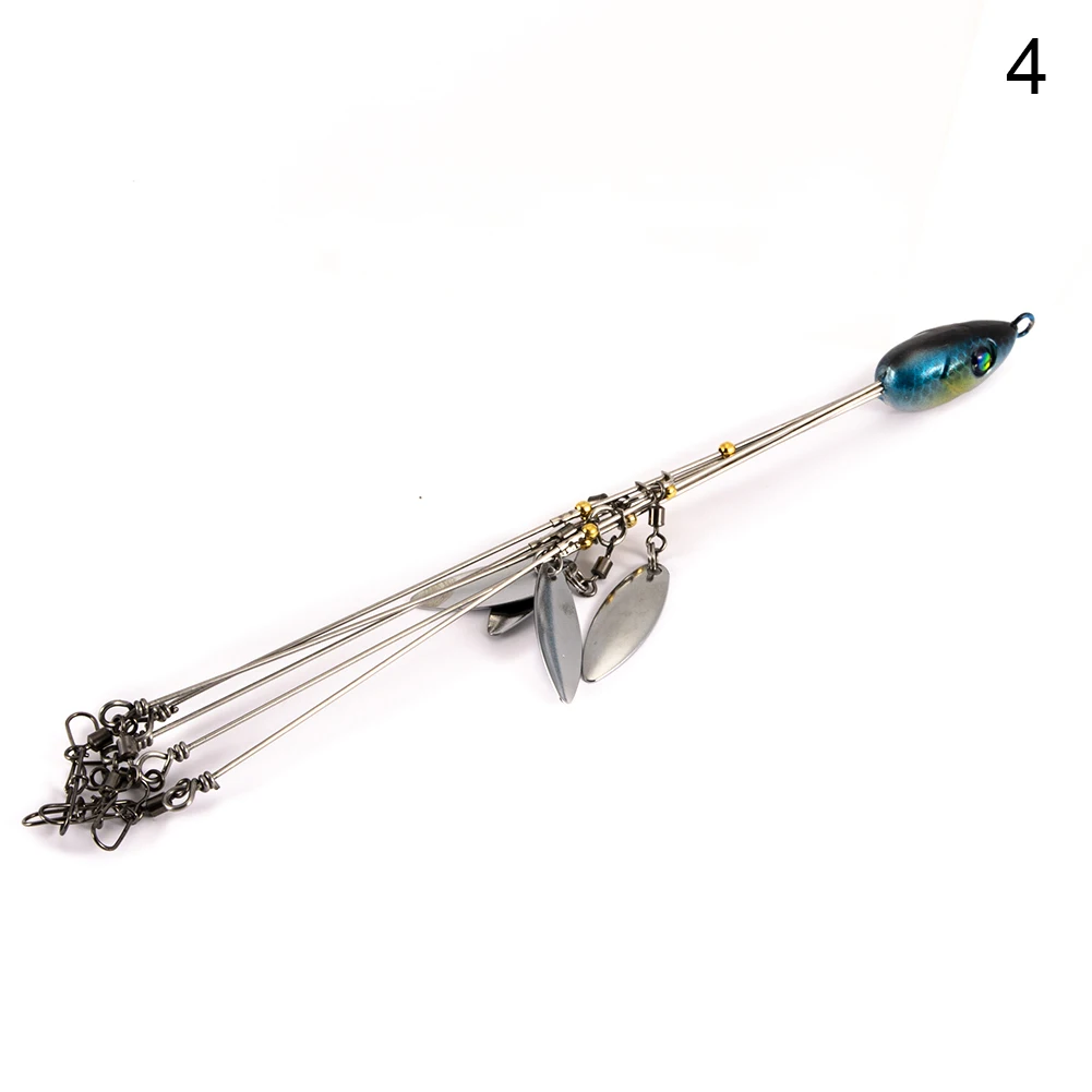 

New 5 Arms 8 Bladed Bass Fishing Umbrella Rig Bass Bait Lure Supplies XD88