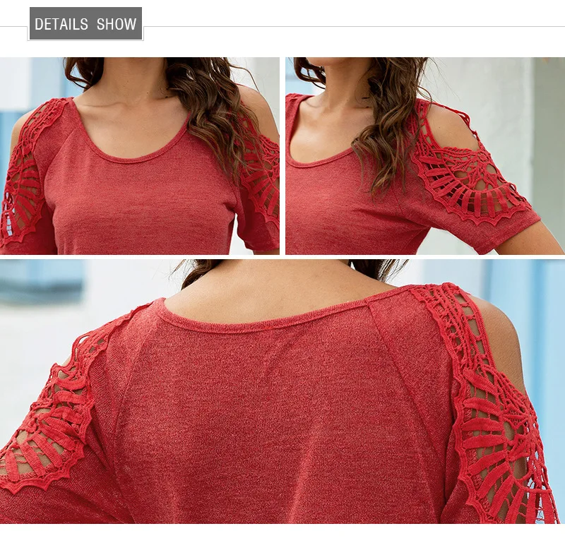 

Sexy Hollow Out Women Short Sleeve T-Shirt Summer Fashion Solid White Ladies Casual Top Female O-Neck Loose Tee Tops Pullovers