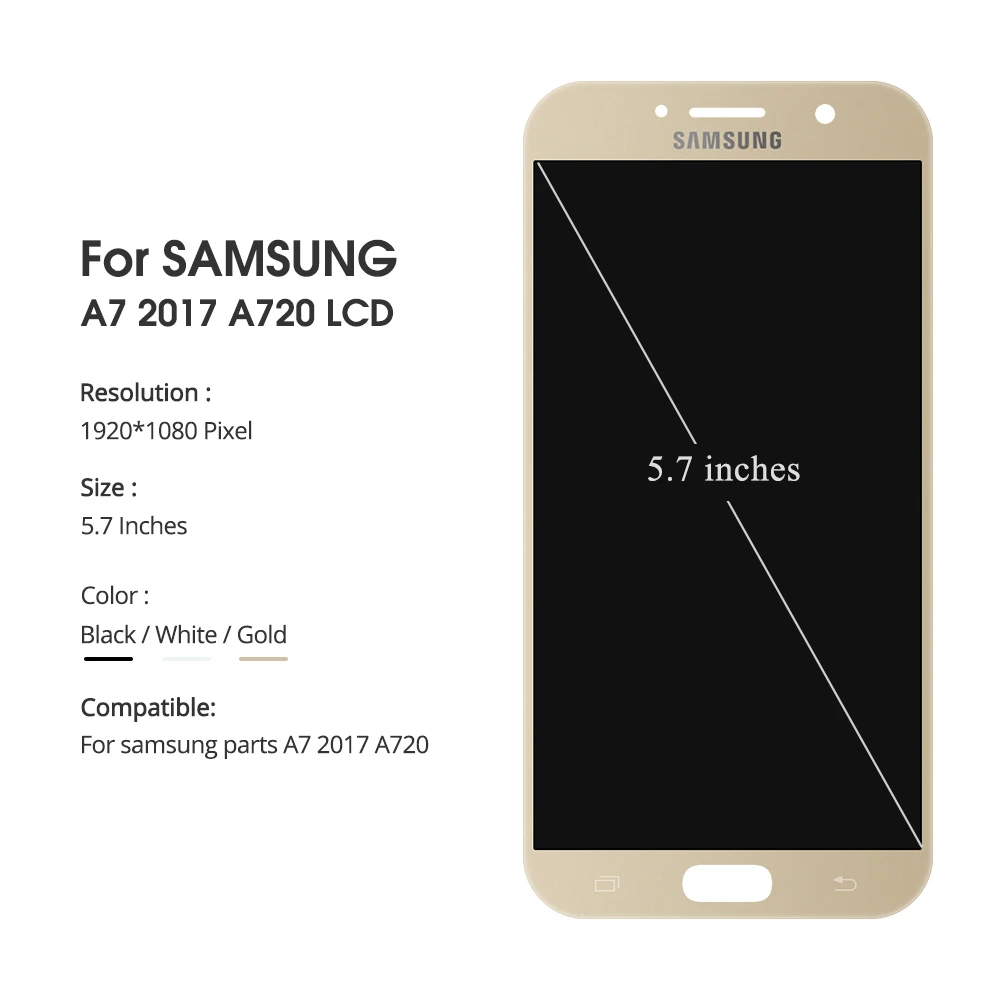5 7 &quotSuper AMOLED телефонах ЖК дисплей для Samsung Galaxy A7 2017 A720 A720F A720M сенсорный экран