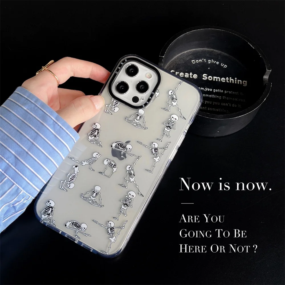 

For Iphone 13 12 11 Pro Max Funny Sport Skeleton Case Soft Clear Air Anti Impact Tpu Protection Cover For 6 7 8 Plus X Xr Xs Max