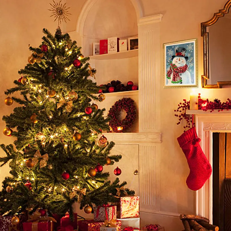 DIY 5D Набор для алмазной живописи с цифрами Снеговик Стразы искусство домашний