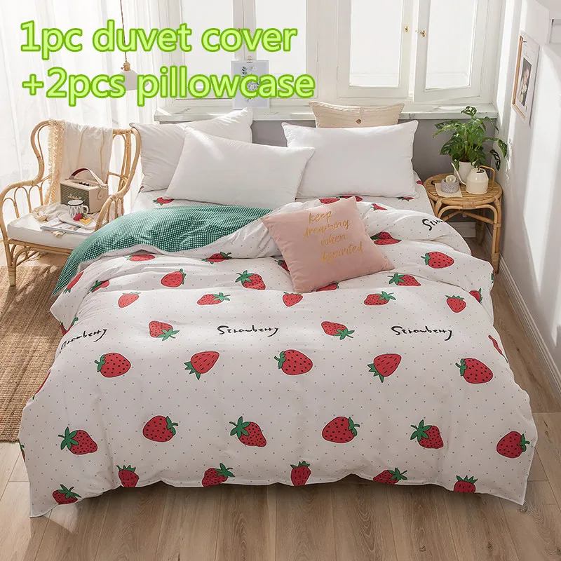 Белый пододеяльник комплекты из хлопка с принтом клубника одеяло покрывало один