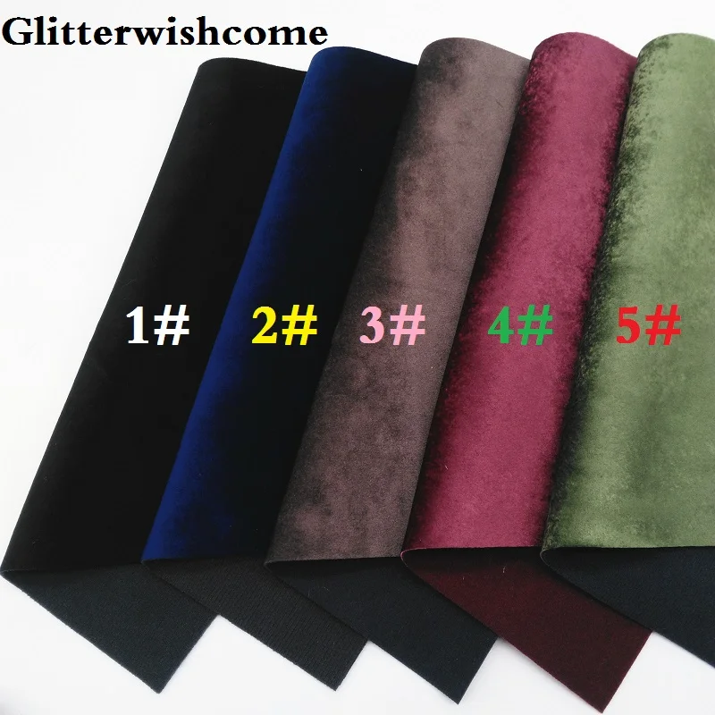 Glitterwishcome 21X29 см A4 размер винил для бантов искусственная кожа Бархат Кожа Fabirc искусственная кожа листы для бантов, GM118A