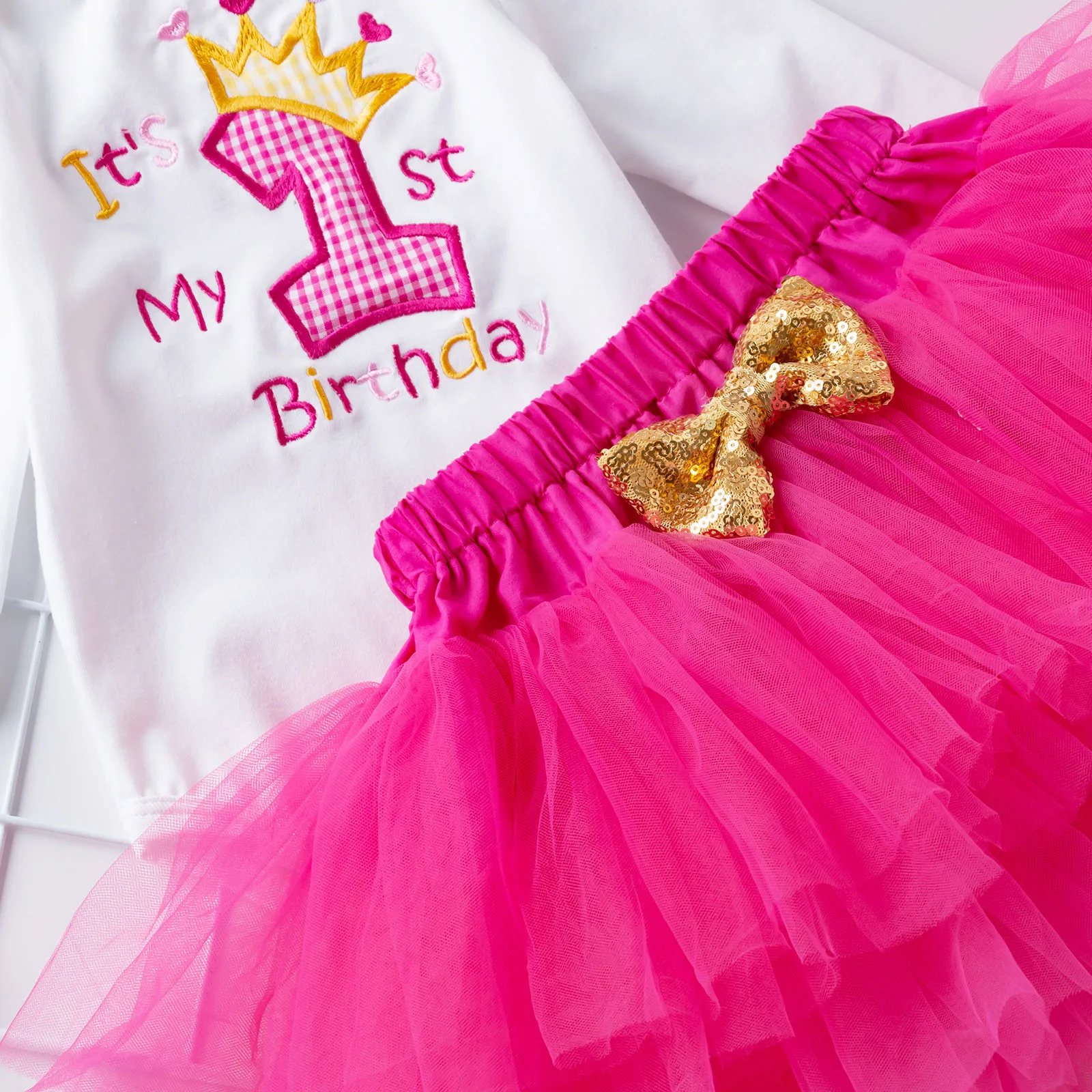 

3-24 Months Girls Christmas Set Toddler Infant Girls Short Sleeve Embroidered Tutu Skirt Wearing Three Piece Set 6*