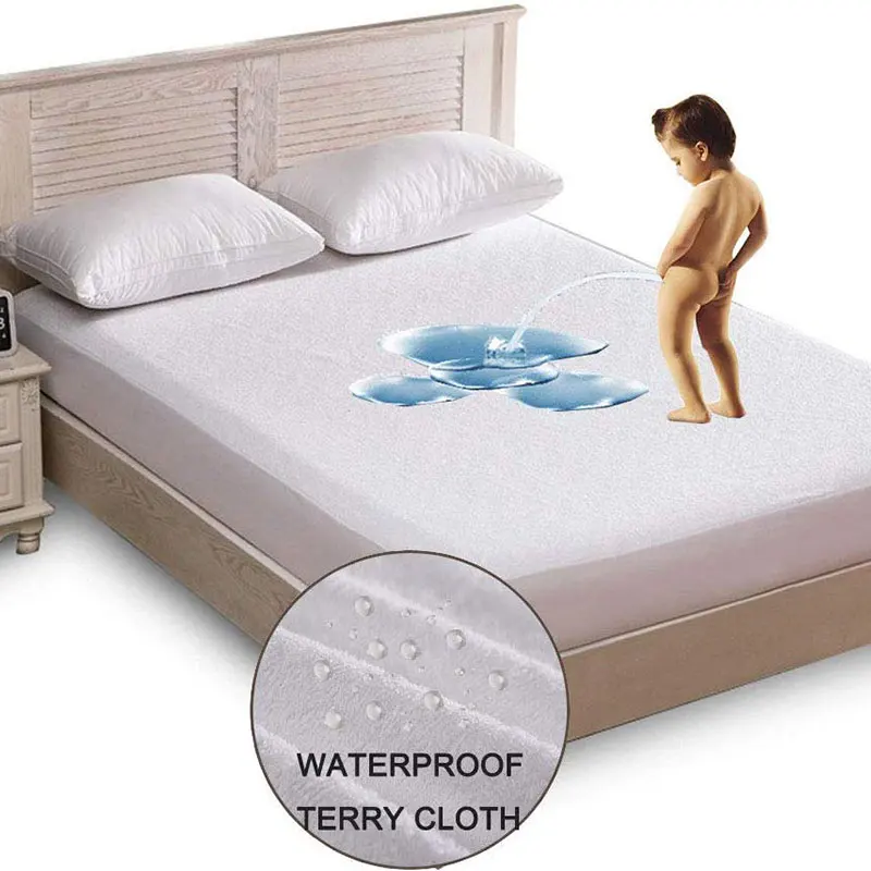 

Waterproof Mattress Cover Breathable Anti Dust Mite Anti Bacteria Quality Terry Cloth Bed Cover For Kids Bed-Wetting Pollution