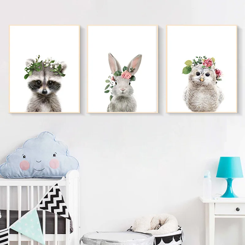 Плакаты с милыми животными кроликами декоративная картина на холсте Современная