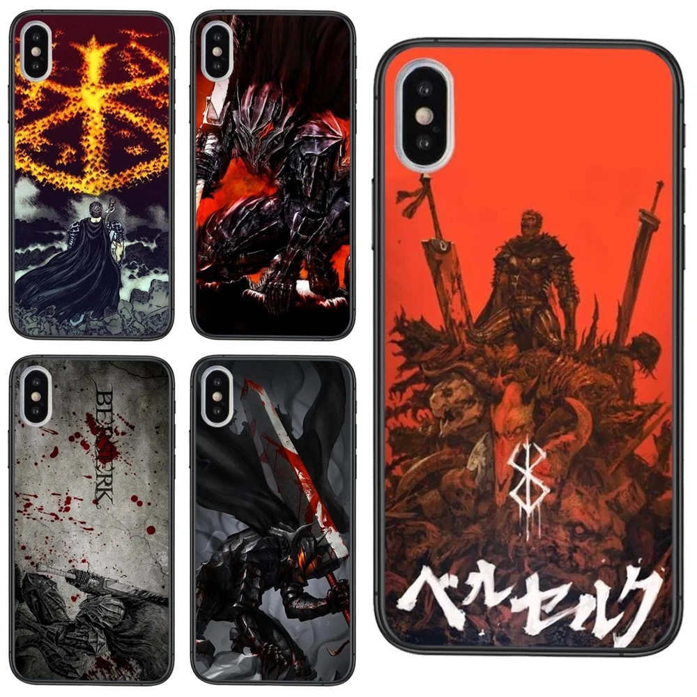 Японский кровавый Аниме Berserk черный корпус картина Overstock для Apple iPhone 11 12 Pro Mini XS Max XR