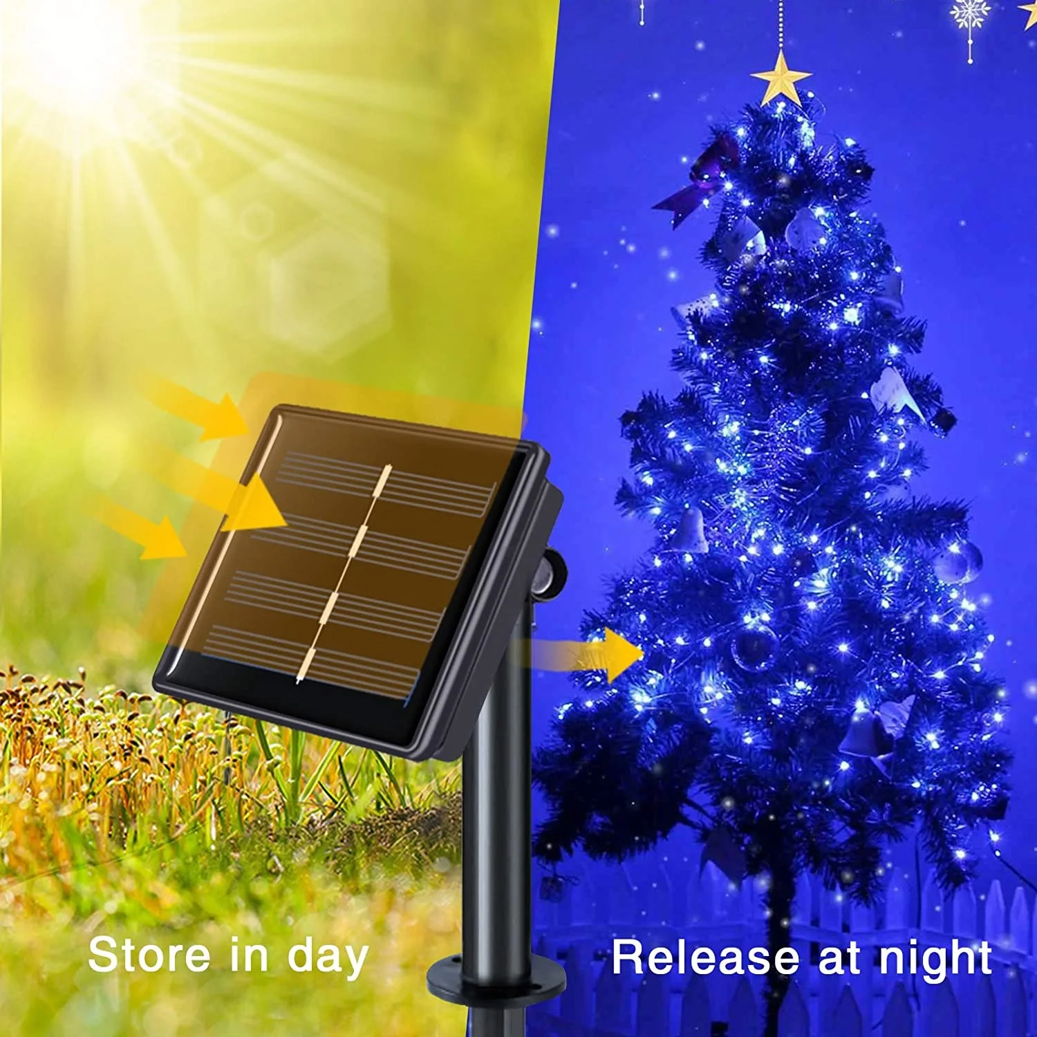 

Christmas Festoon Sunlight Waterproof for Outdoor Garden Patio Balcony Decoration Solar Energy Fairy LED String Lights Garlands