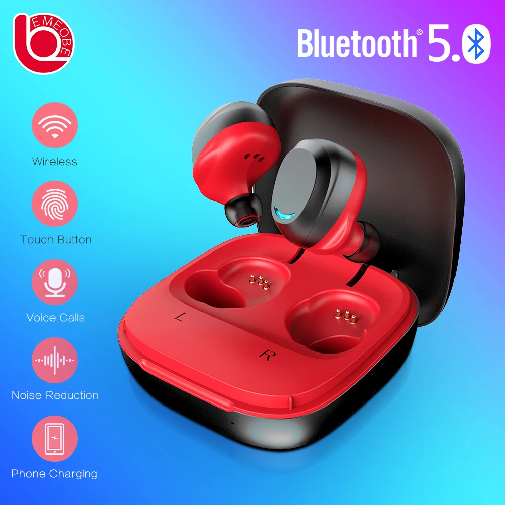 Беспроводные спортивные наушники EMEOBE TWS для бега с басами Iphone Xiaomi Huawei Samsung |