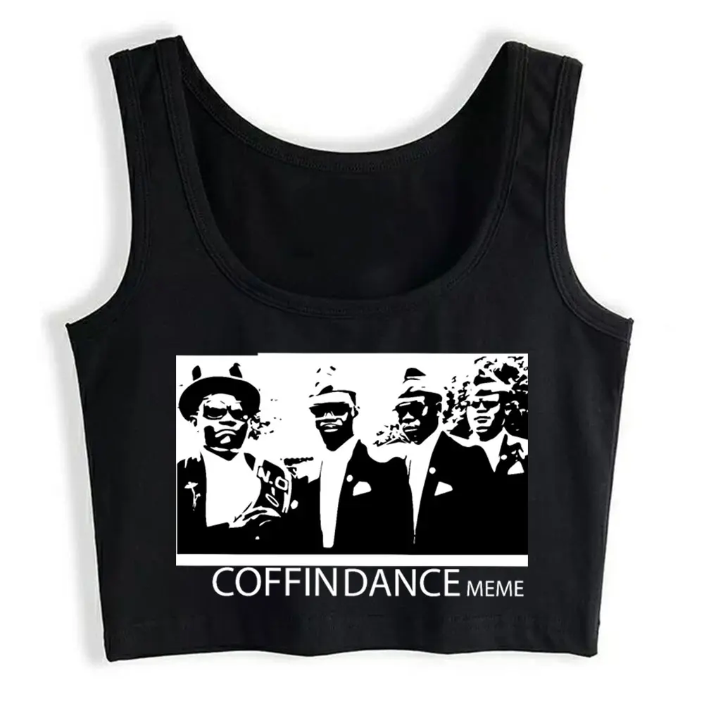 

Boho Crop Top Coffin Dance Meme Classic Cool Inscriptions Print Womens Tops blusas mujer de moda 2021 verano Gym Tank Top Women