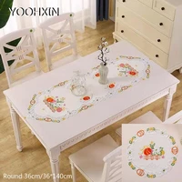 elegant easter egg art embroidery bed table runner flag cloth cover lace tablecloth mat kitchen party decor