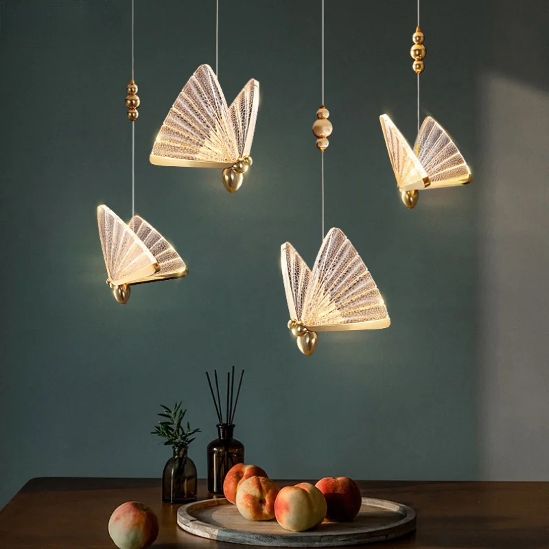 

Nordic Light Luxury Led Butterfly Chandelier Modern Trend Dining Room Lighting Living Room Villa Home Decoration Bedroom Lamp 22