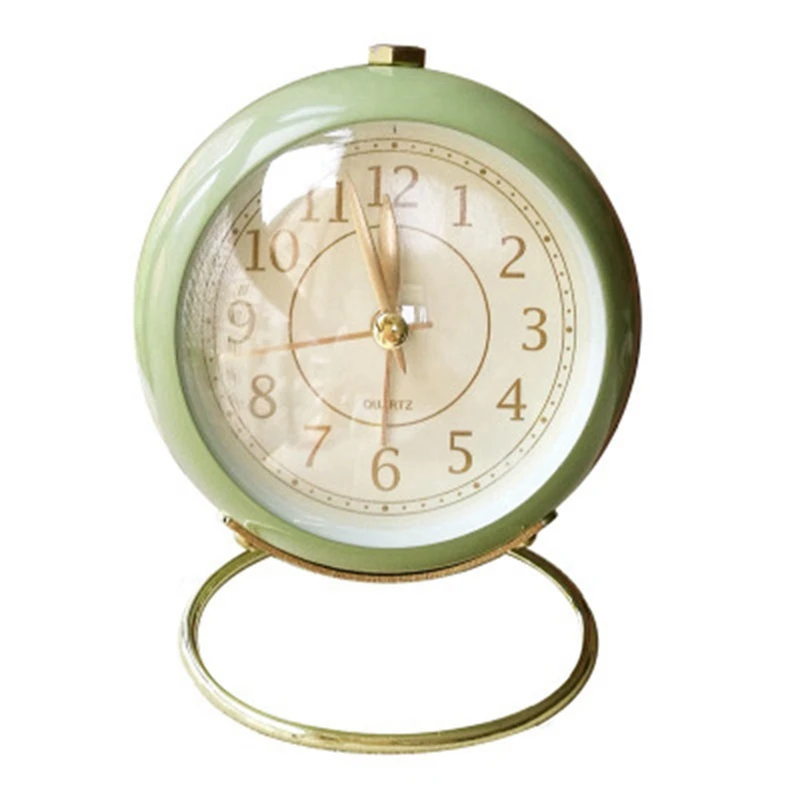 

Green Silent Alarm Clock Timer Metal Fashion Metal Alarm & Wood Music Box Musical Wooden Boxes Girls Clockwork