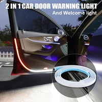 okeen 2pcs 120cm car door decorative lamp strobe warning door open anti rear end collision safety welcome light waterproof