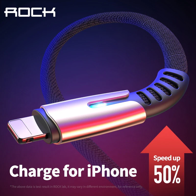 Rock Дата usb кабель для iphone 11 pro max Xs Xr X 8 7 6 plus 6s 5 s ipad Быстрая Зарядка Кабели зарядное