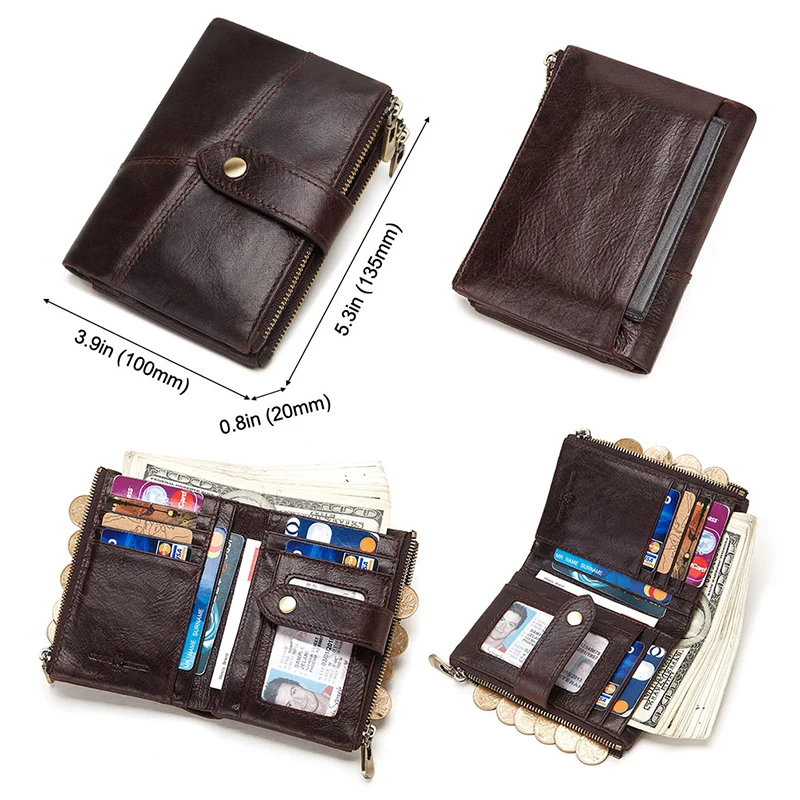 GZCZ RFID кошелек из натуральной кожи Rfid мужские кошельки Crazy Horse портмоне Короткий