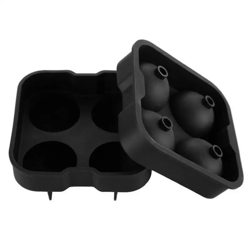 

1pc Cocktail Whiskey Ice Ball Maker Tray 4 Large Silicone Ice Molds DIY Round Mould Kitchen Bar Accessories Supplies