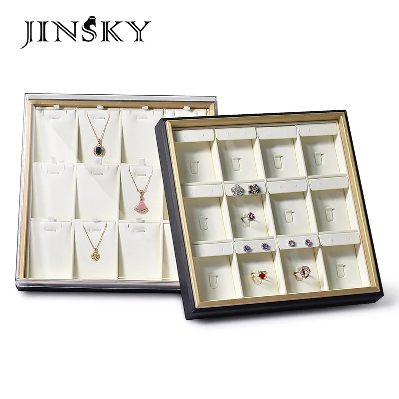 Acrylic cover jewelry display tray with cover dustproof ring earrings necklace tray jewelry storage box jewelry packaging