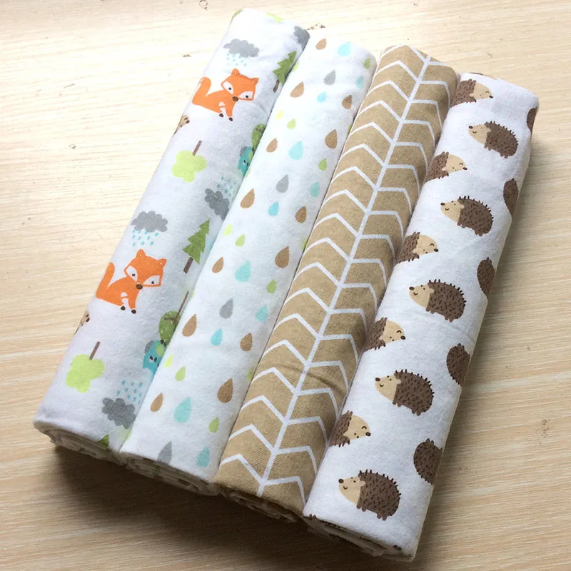 

new color 4pcs/pack 100x76cm 100%cotton flannel baby blanket receiving newborn colorful cobertor baby bedsheet