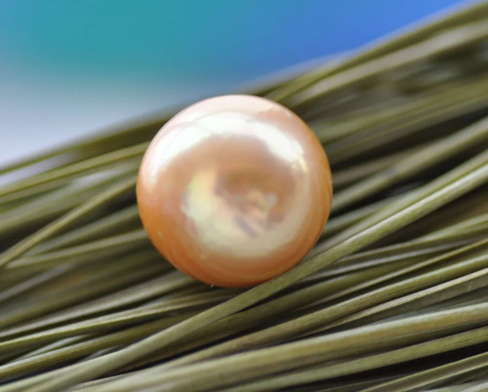 

P7630 100% REAL17mm Round Yellow Loose Bead Pearl