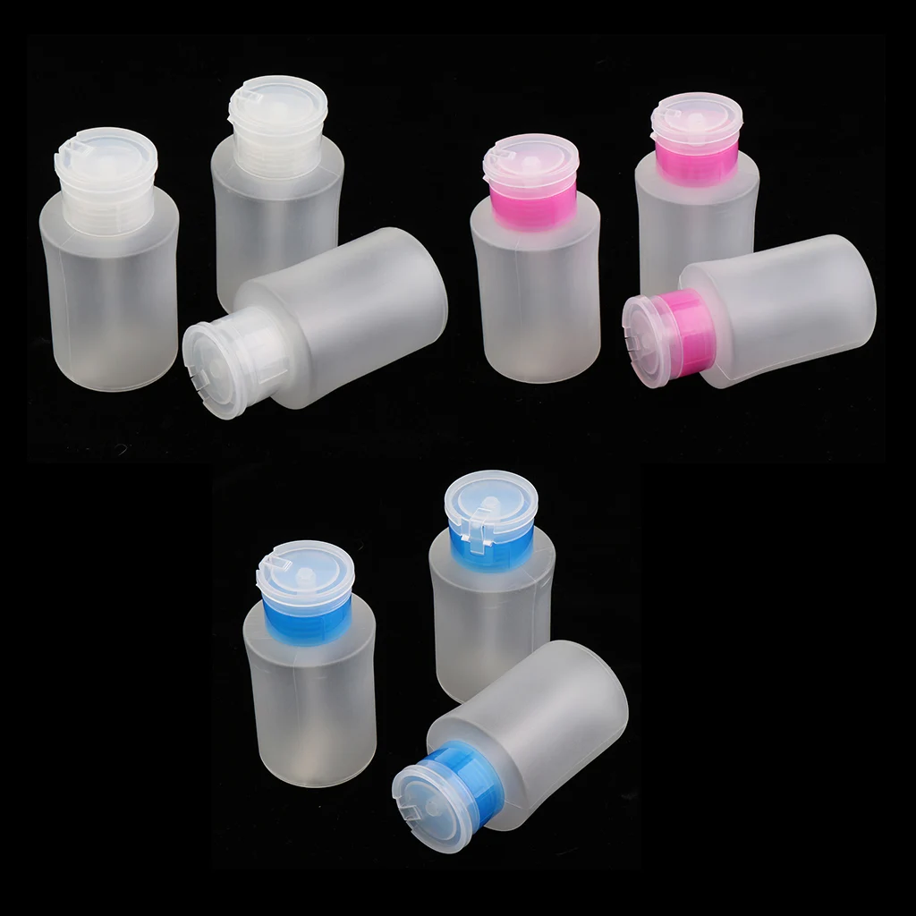 

Set of 3,Nail Polish Nail Remover Plastic Bottle Lockable Pump Bottles